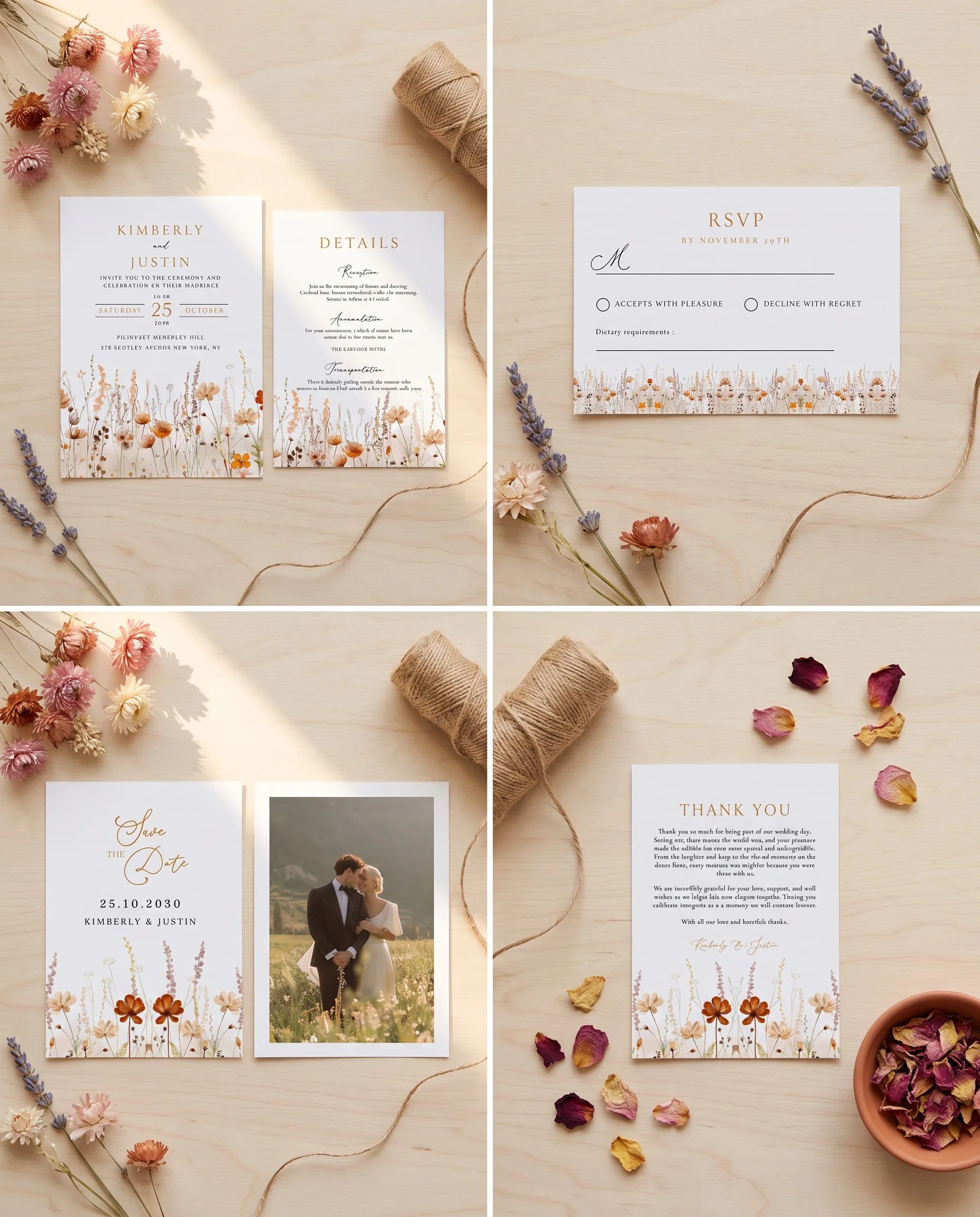 Amber Meadow — Invitation Set