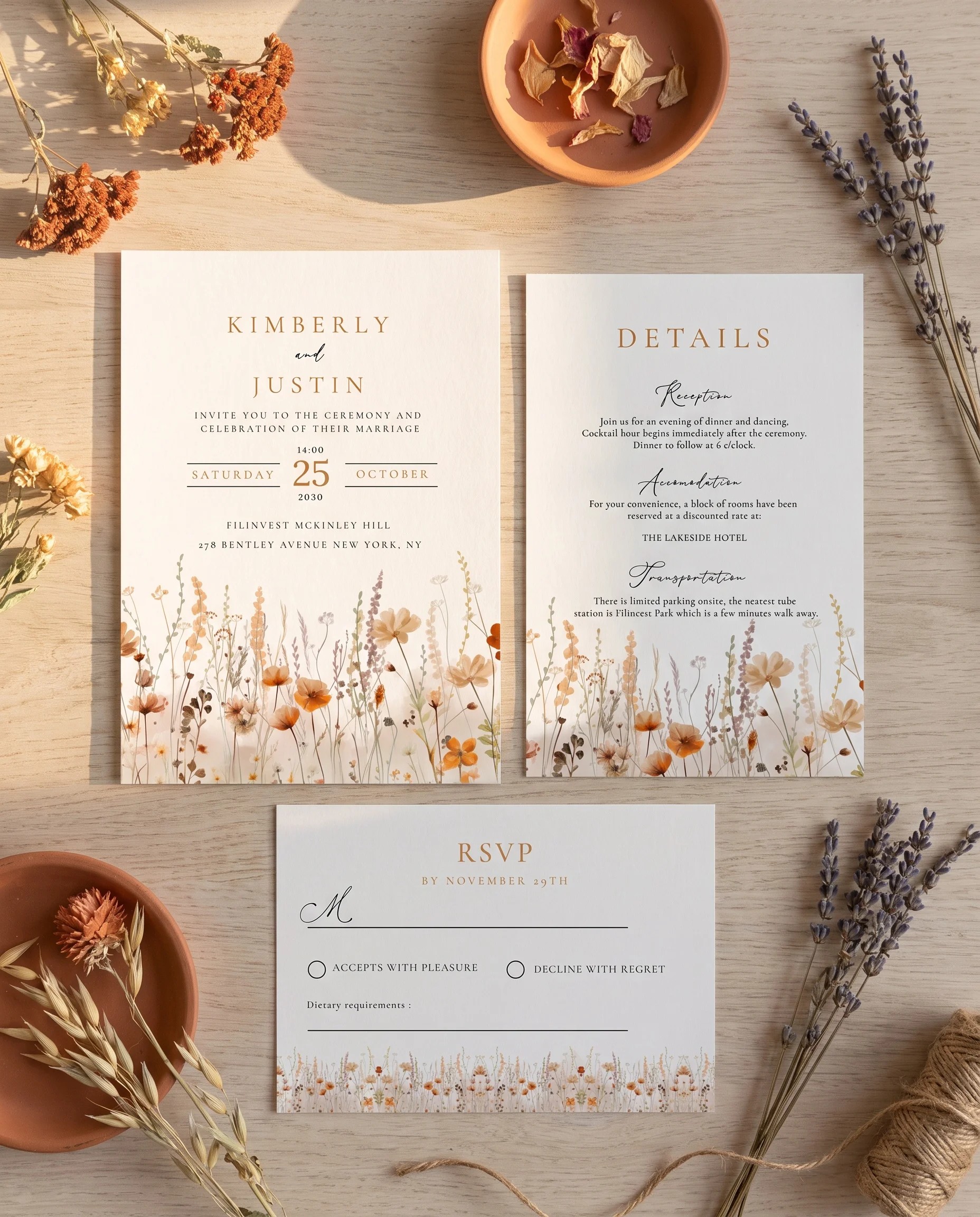 Amber Meadow — Invitation Suite
