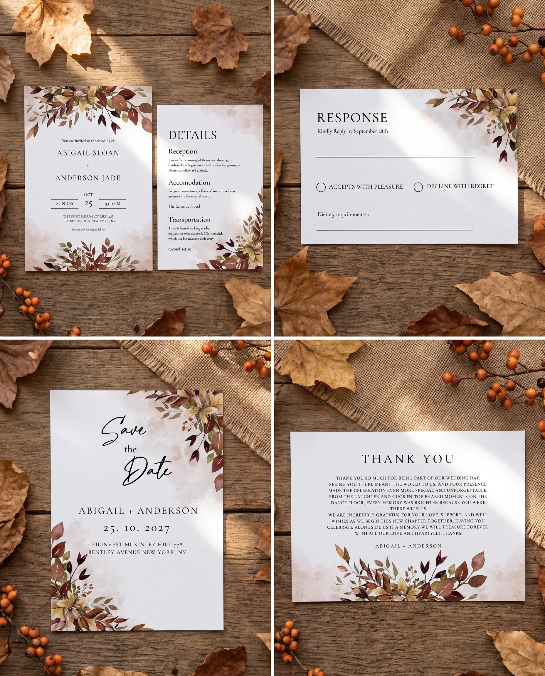 Autumn Bough — Invitation Set