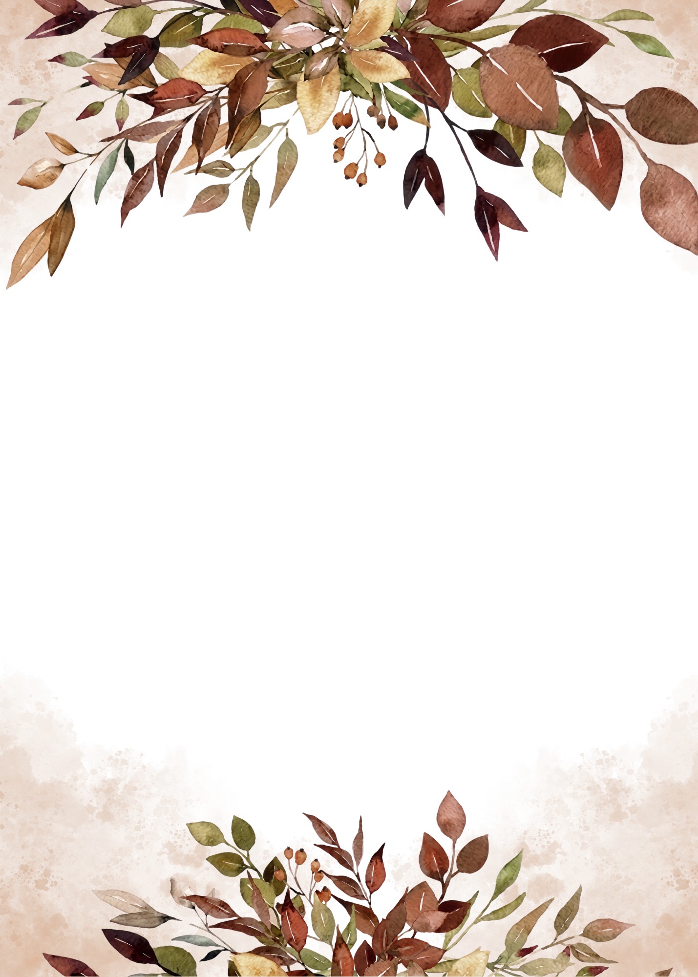 Rustic Fall Invitations Autumn Bough Thank You Card | Rustic Fall Foliage