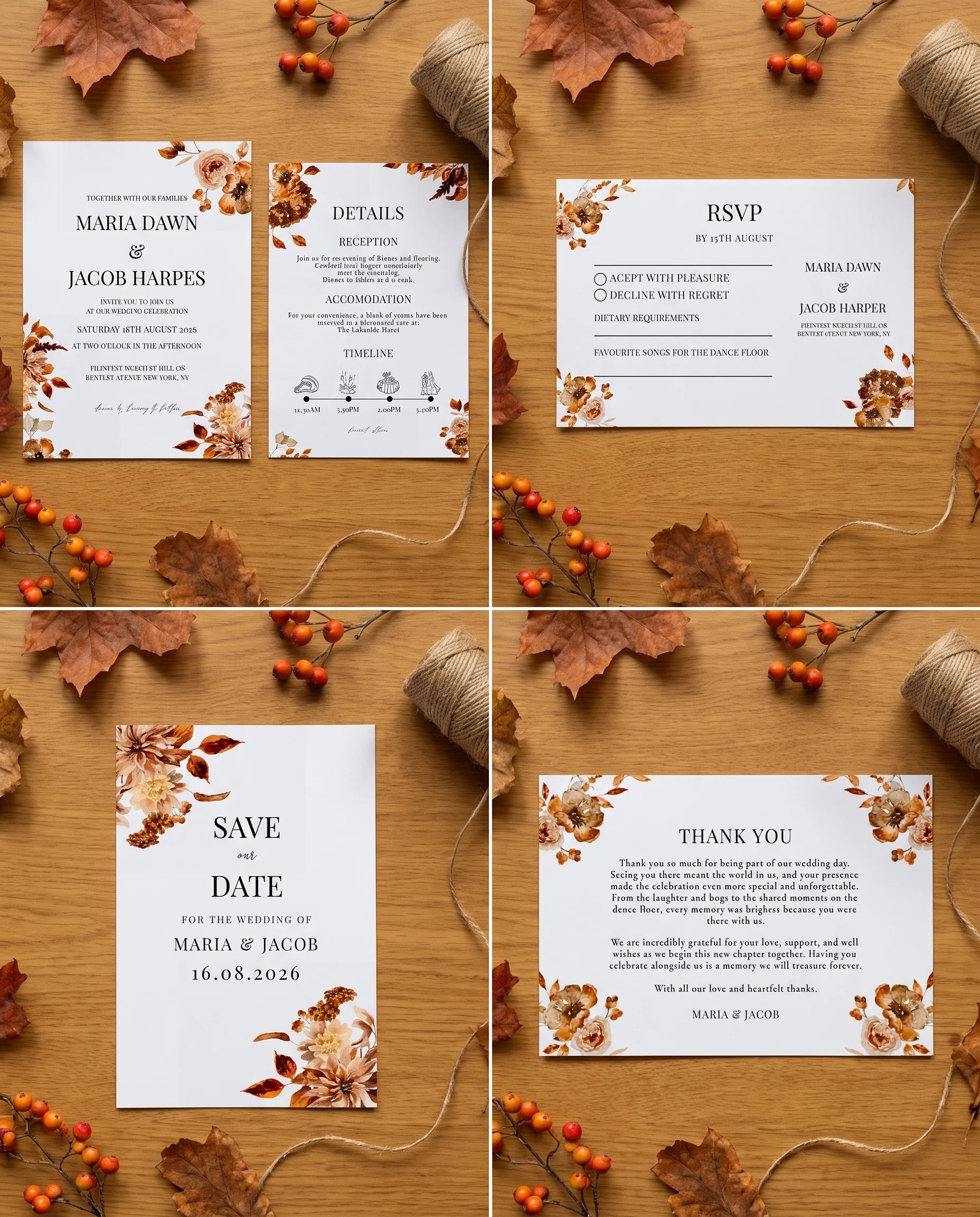 Autumn Bramble — Invitation Set