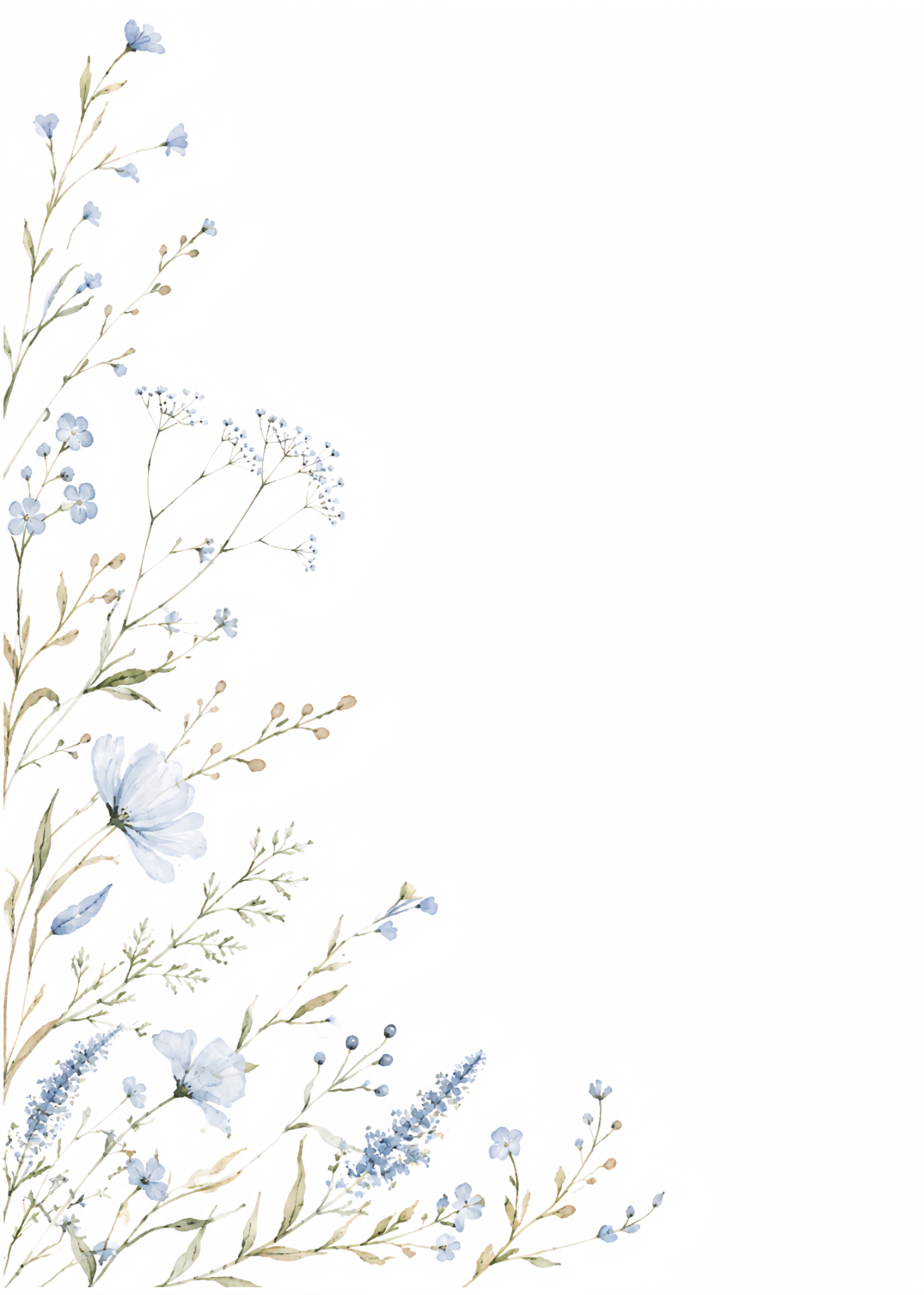 Azure Sprig Sign Set — Printable Blue Floral Wedding Signs