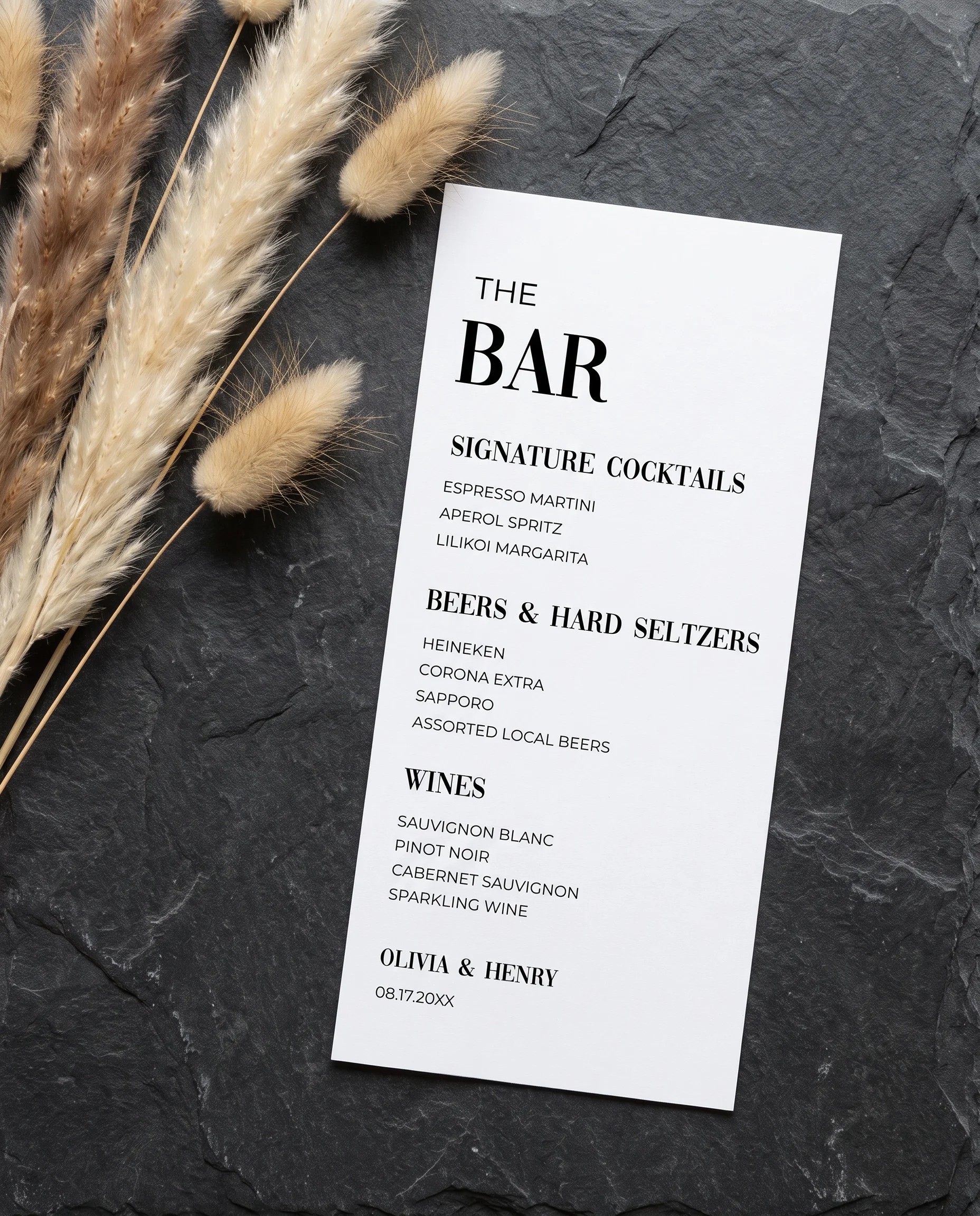 Barline — Bar Menu