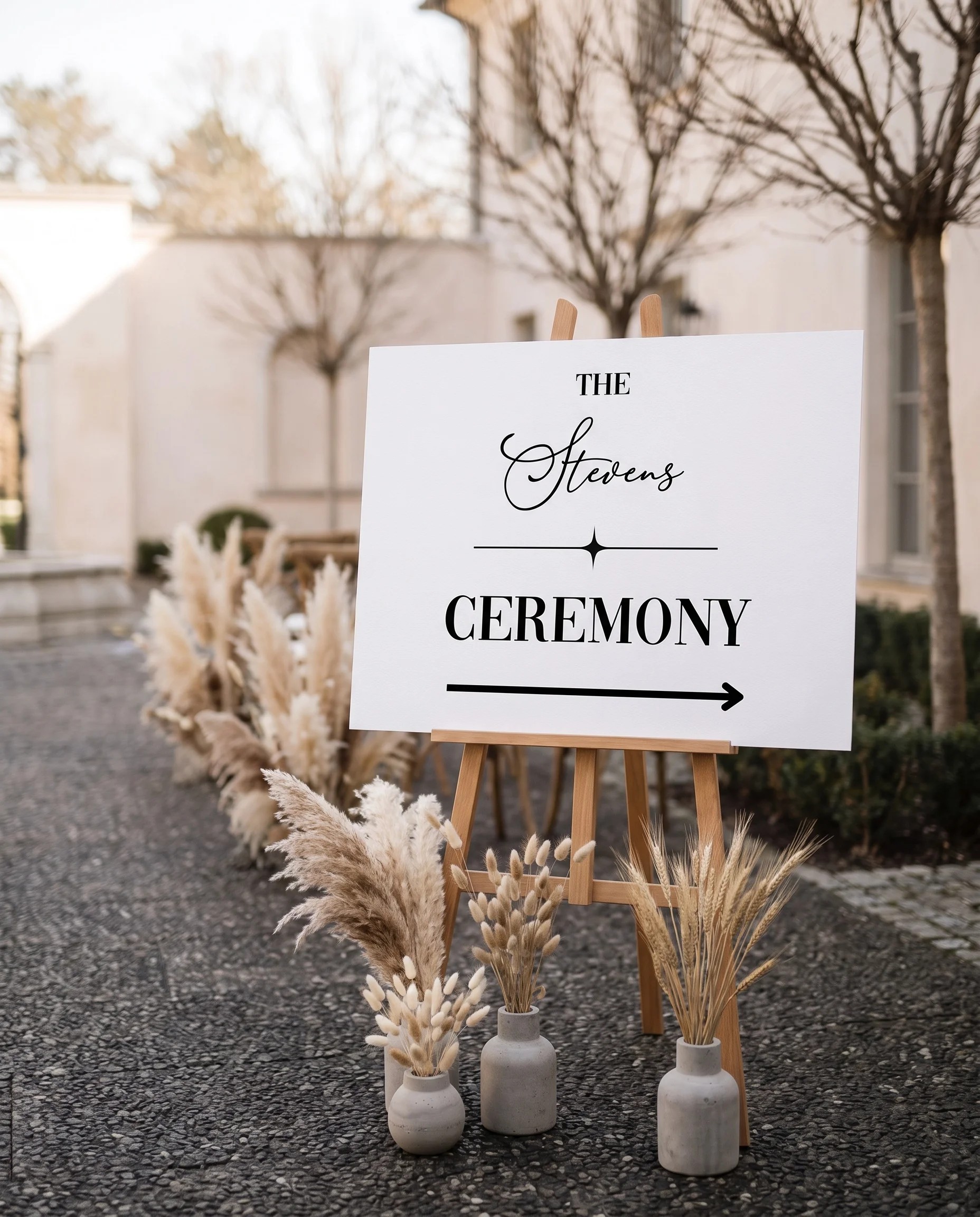 Barline wedding ceremony sign — shown at a wedding ceremony setting under soft natural light, unplugged ceremony sign.