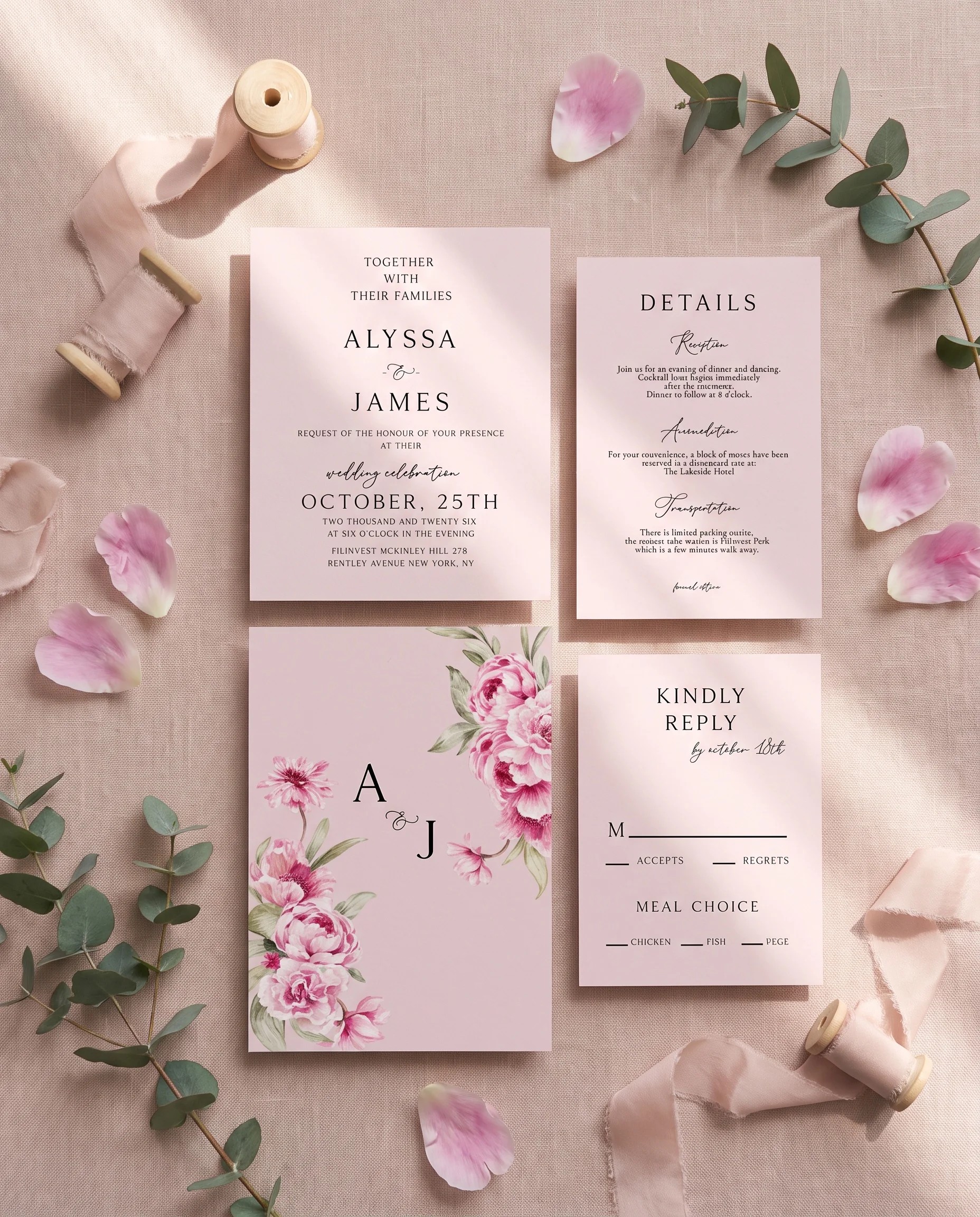 Blush Peony — Invitation Suite