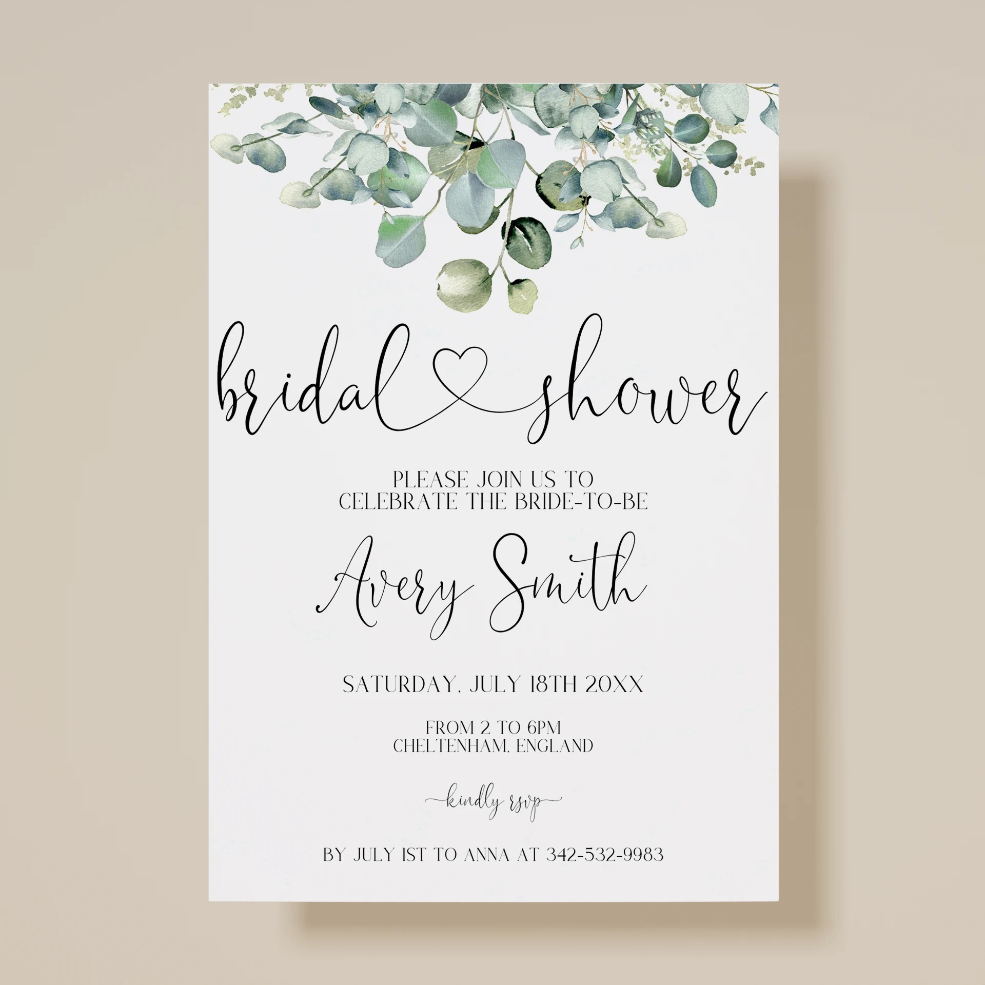 Eucalyptus Gold — Bridal Shower