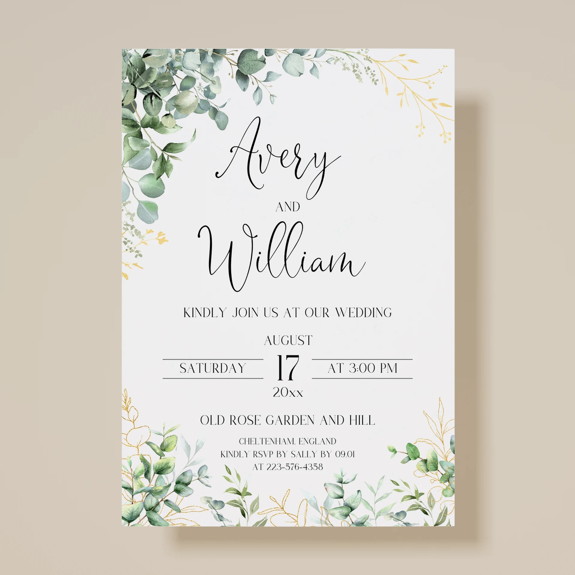 Eucalyptus Gold — Invitation