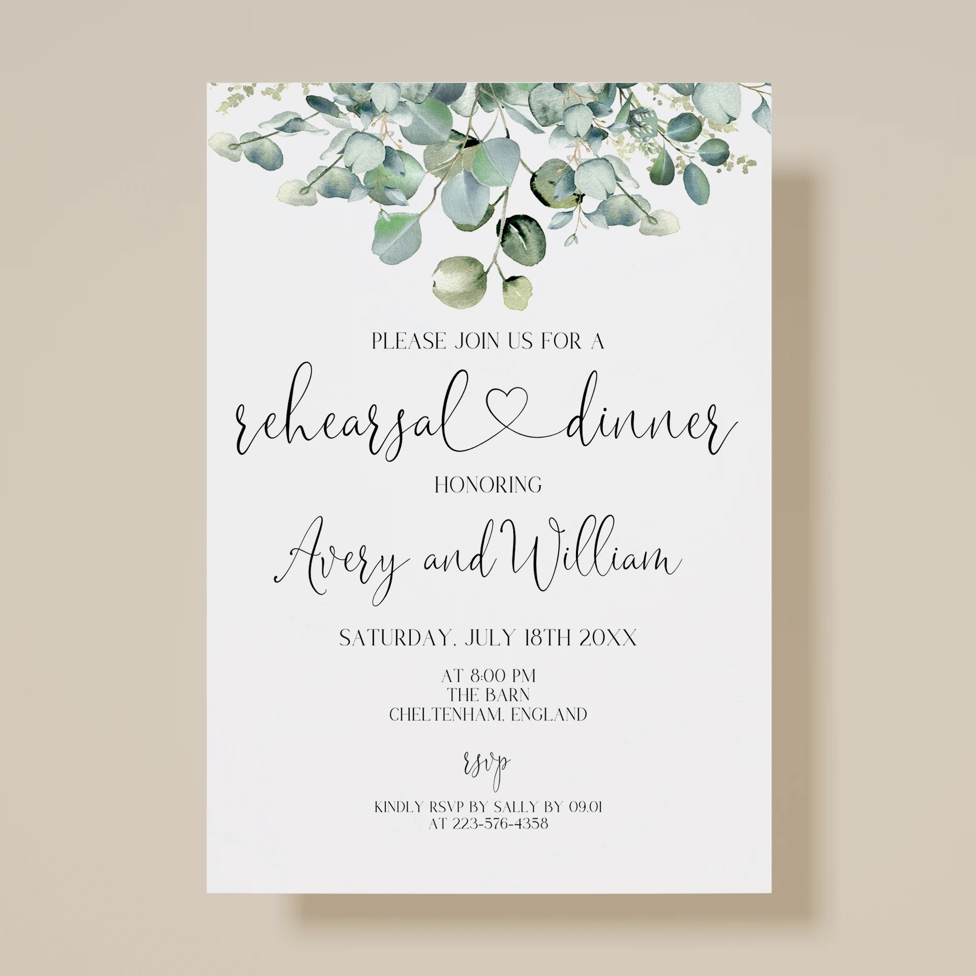 Eucalyptus Gold — Rehearsal Dinner