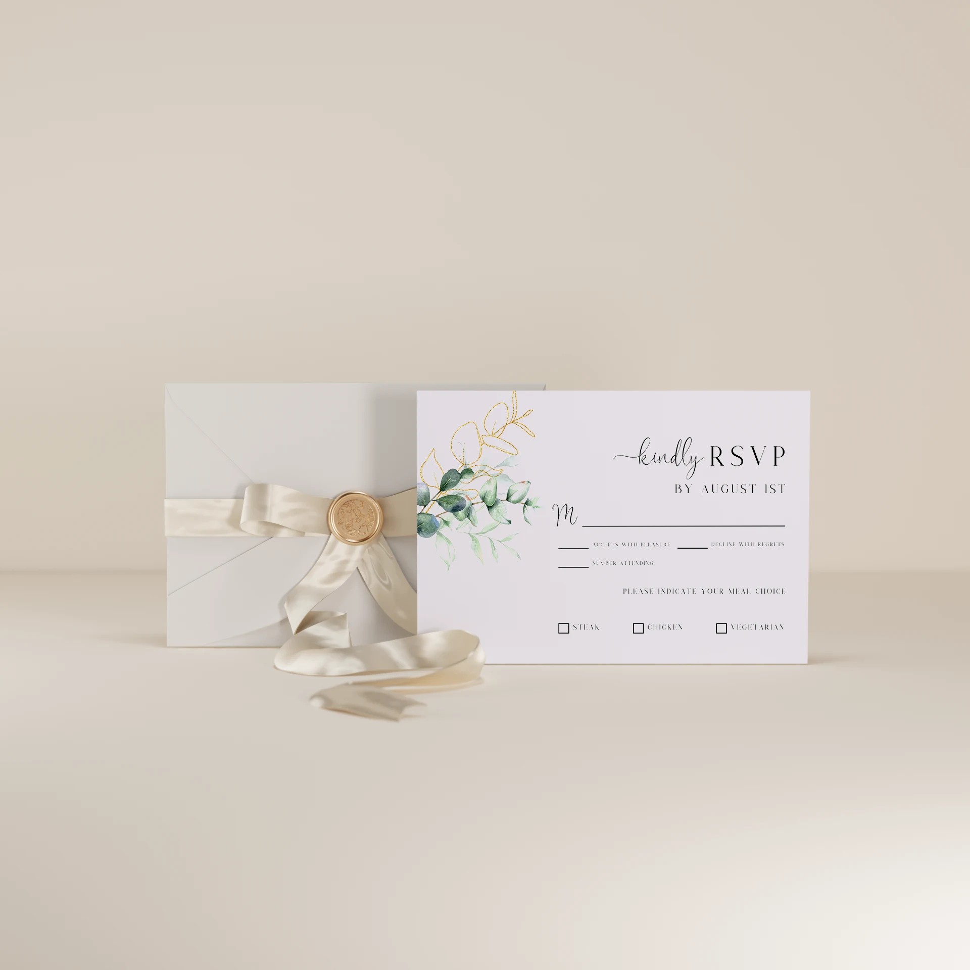 Eucalyptus Gold — RSVP Card