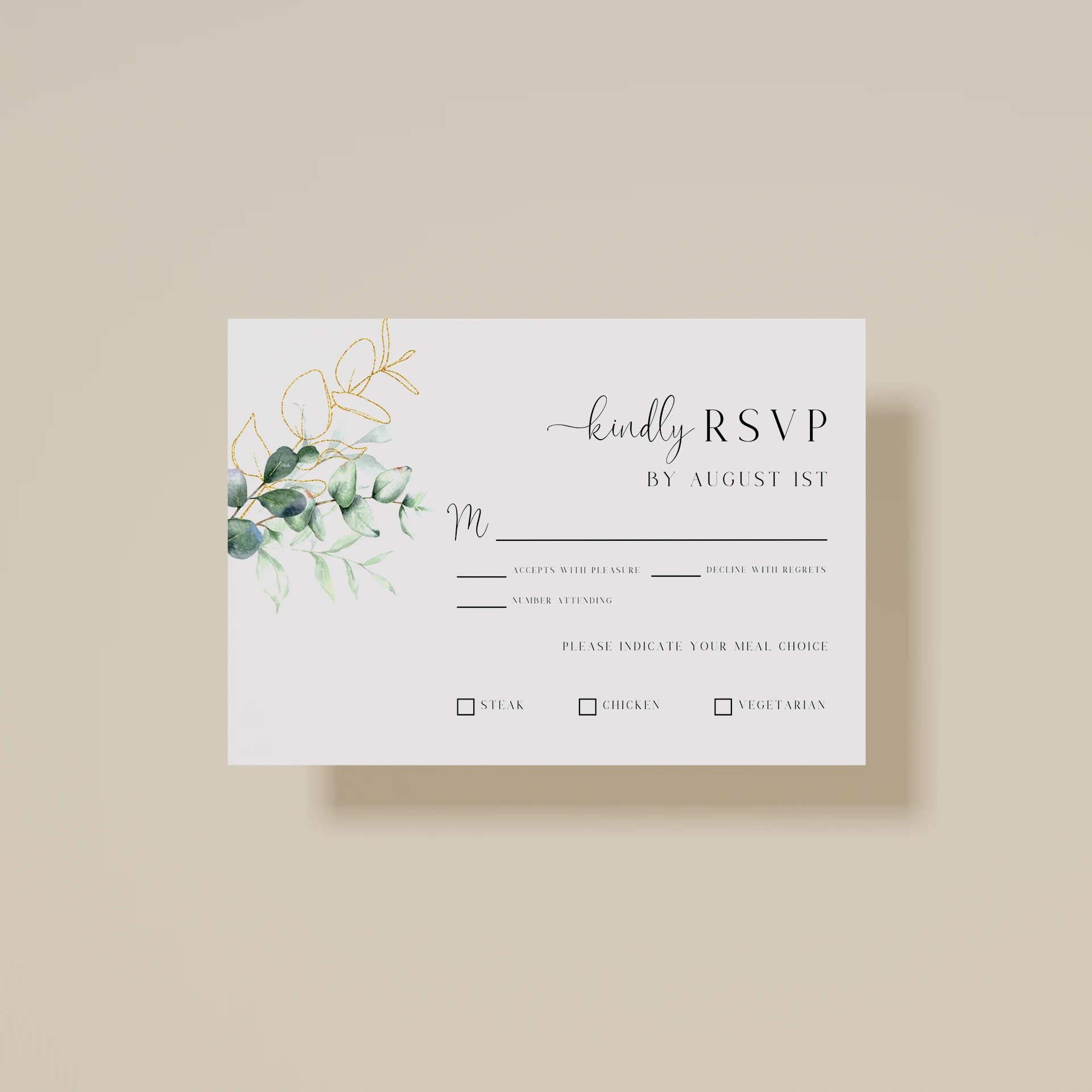 Eucalyptus Gold — RSVP Card