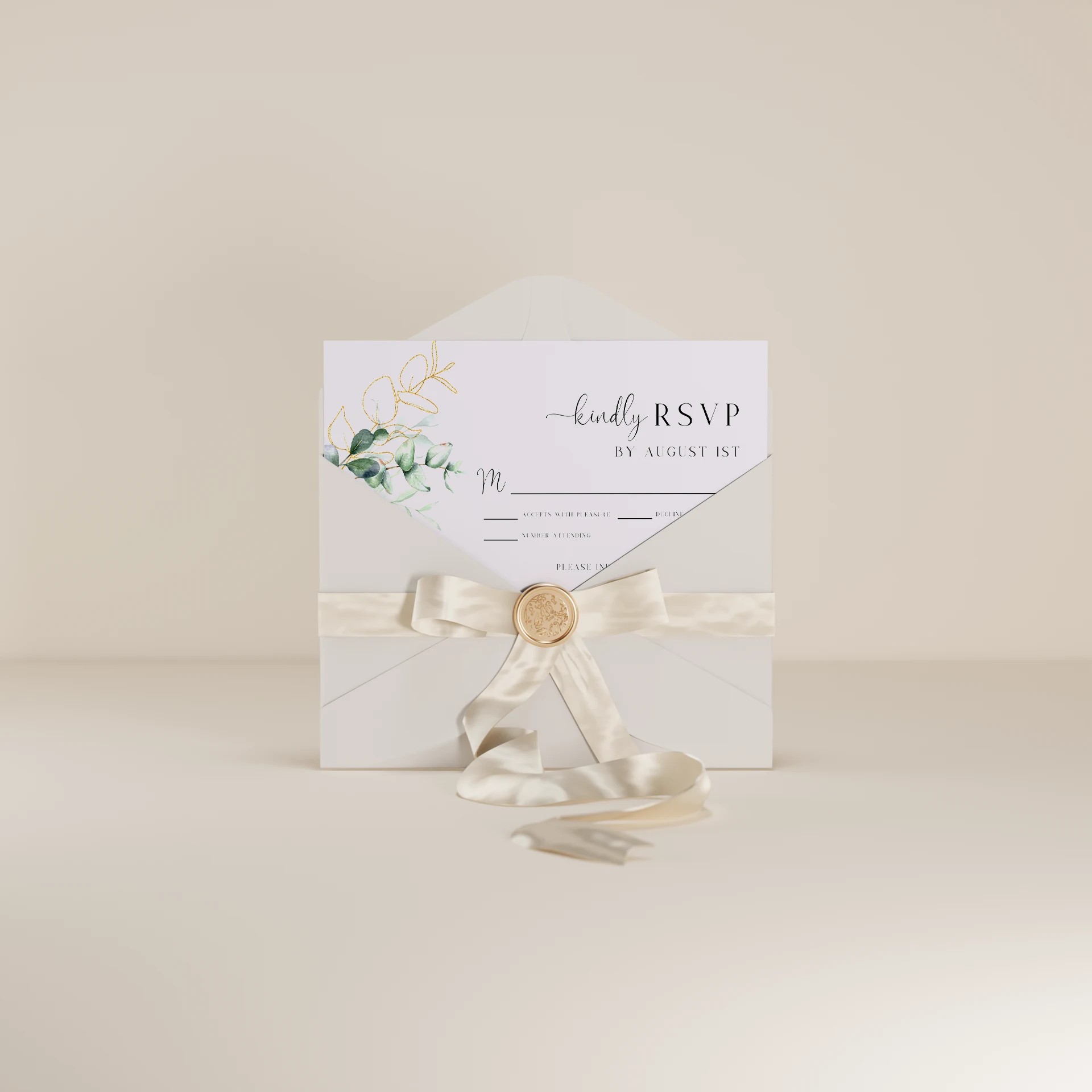 Eucalyptus Gold — RSVP Card