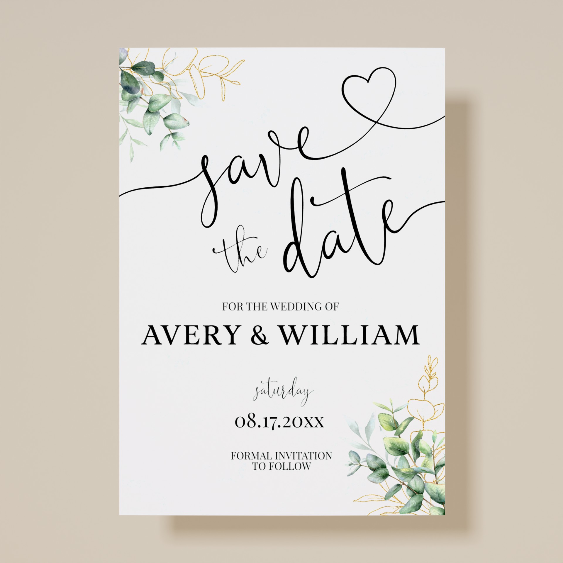 Eucalyptus Gold — Save the Date