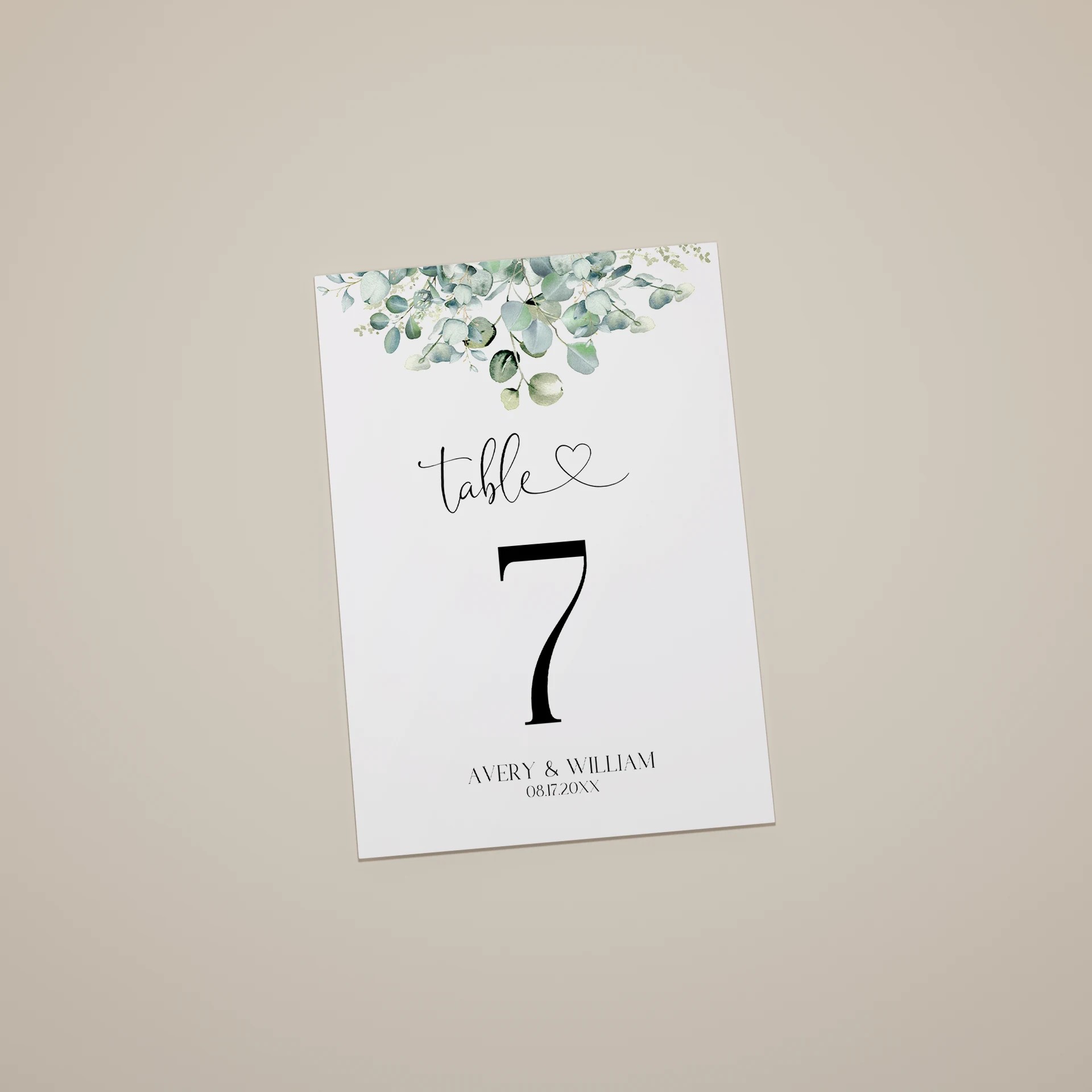 Eucalyptus Gold — Table Number