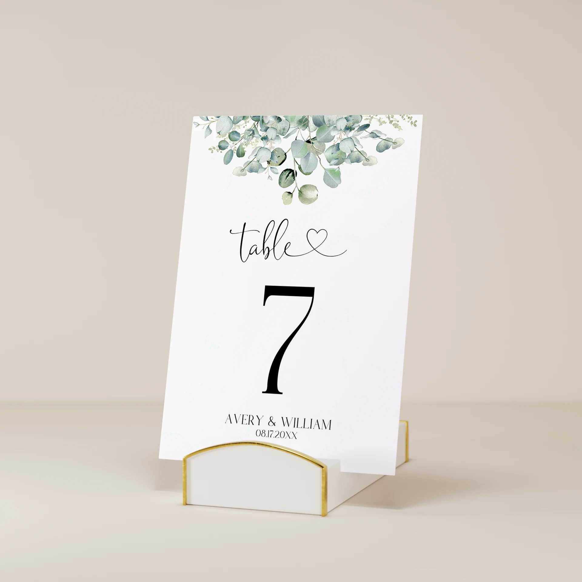 Eucalyptus Gold — Table Number
