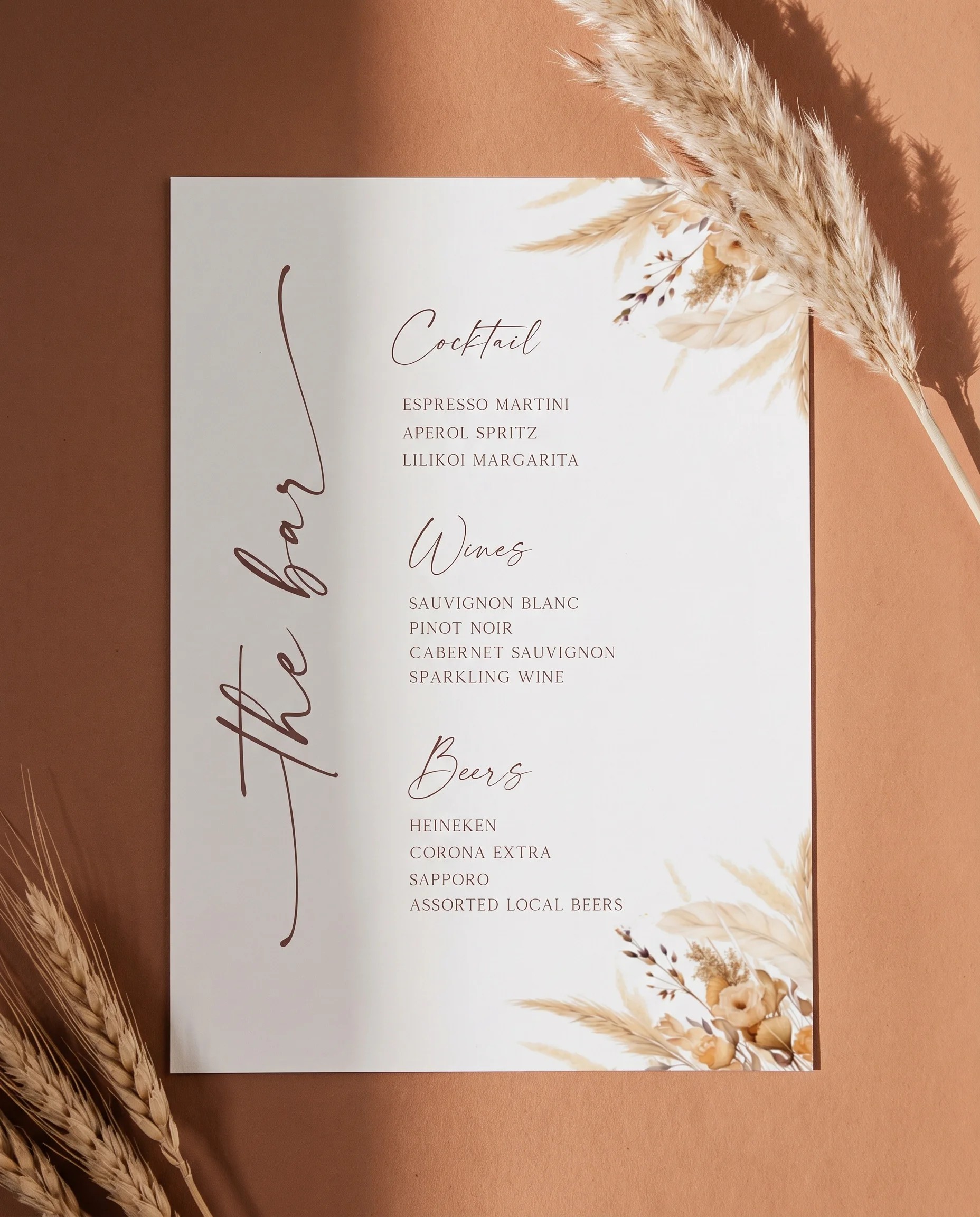Harvest Script — Bar Menu