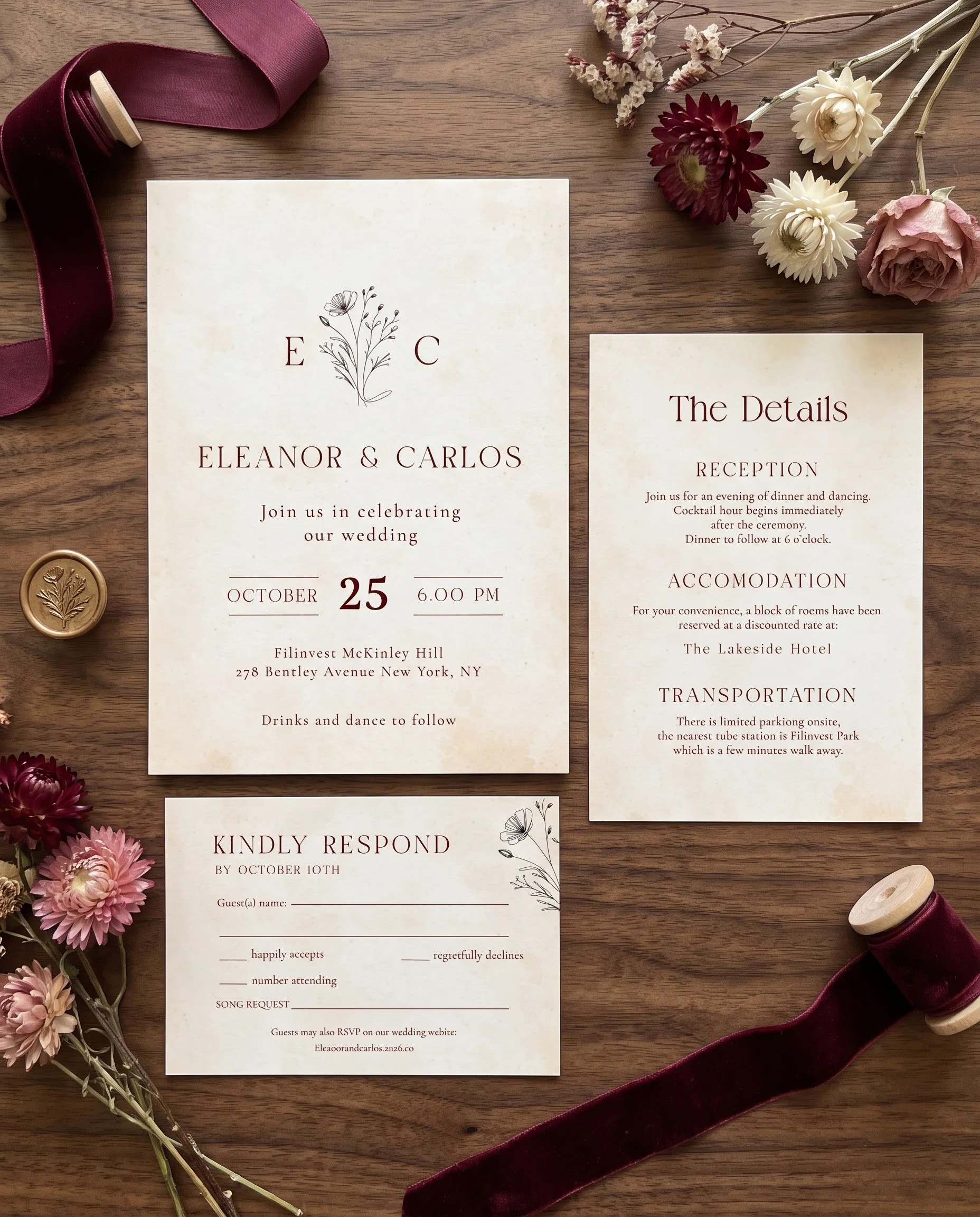Heritage Bloom — Invitation Suite