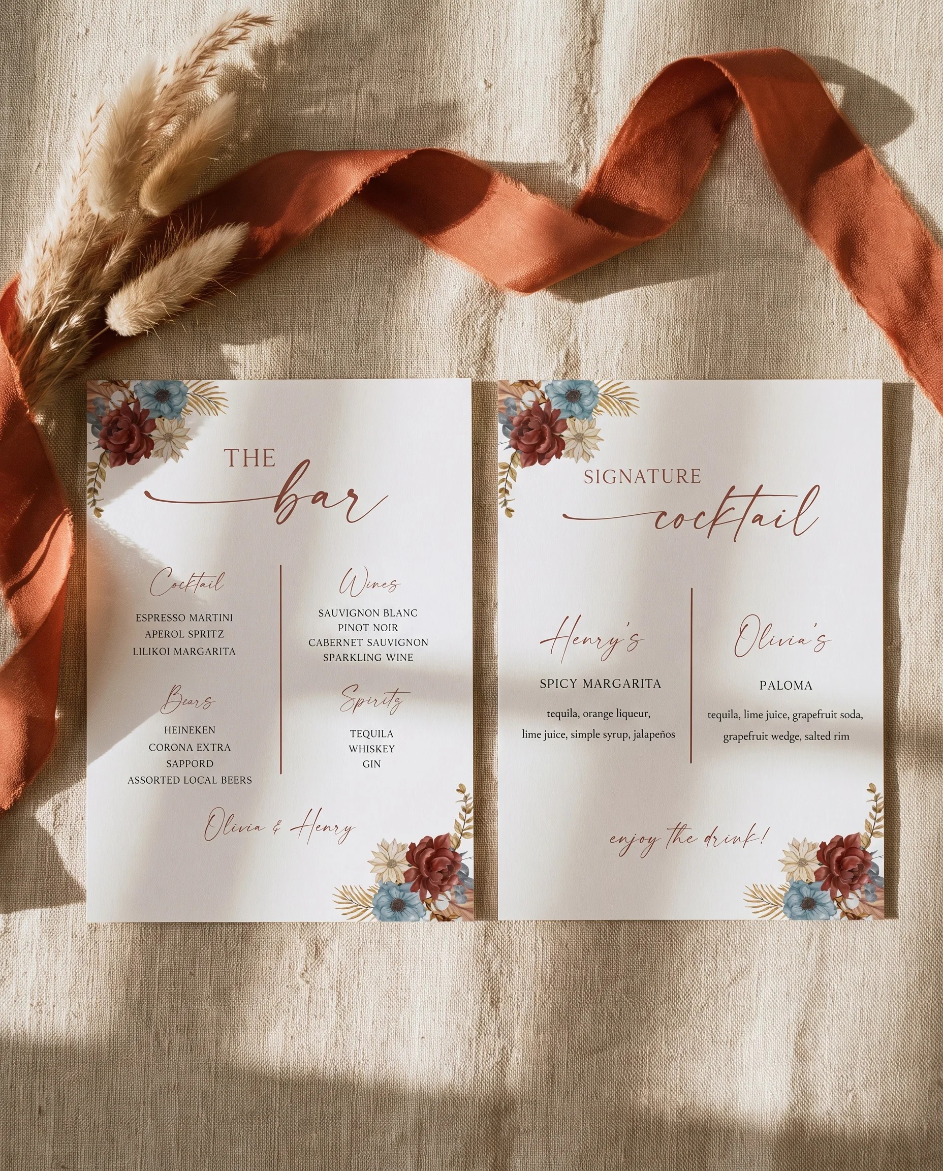 Marisol Bloom — Bar Menu