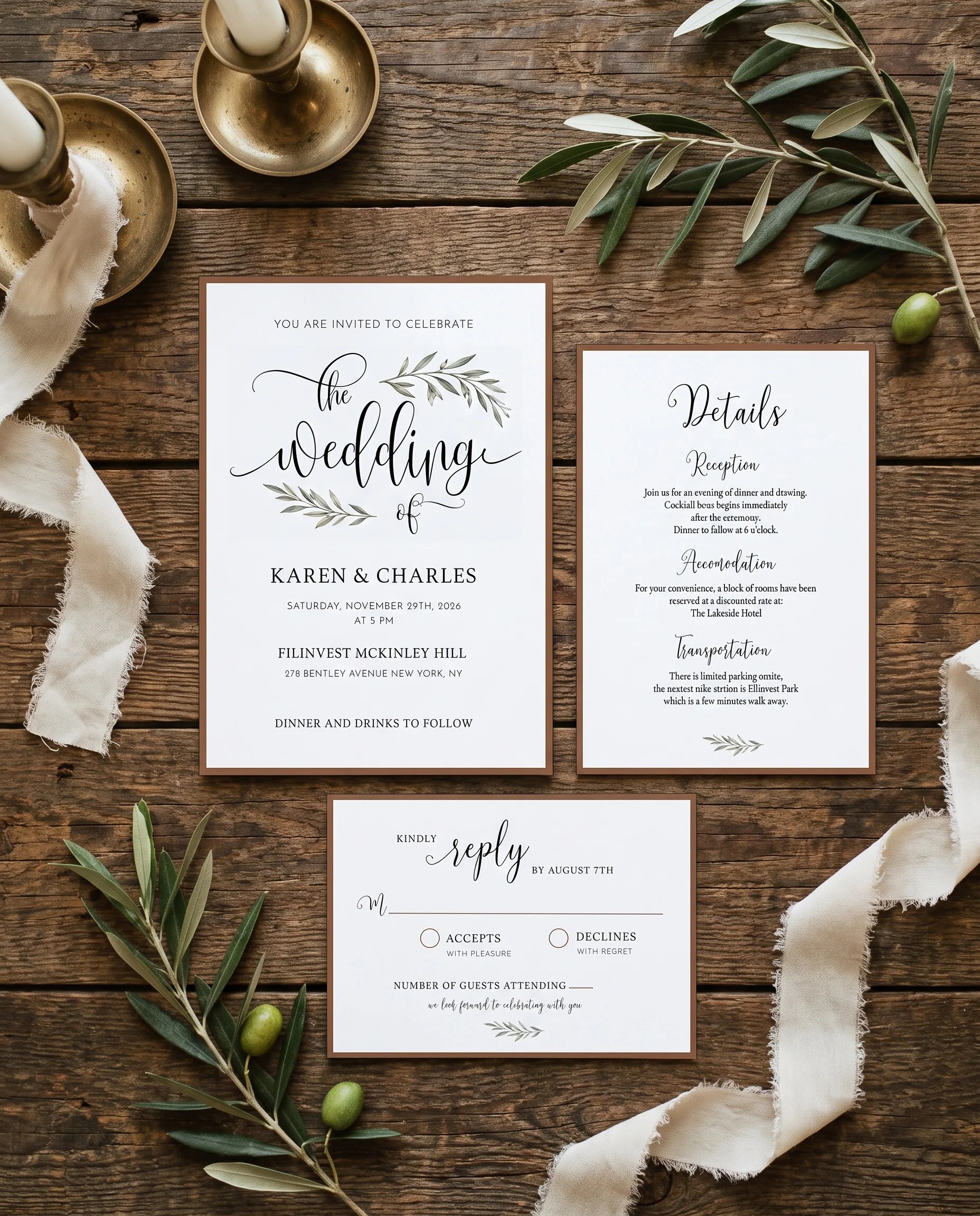 Olive Arc — Invitation Suite