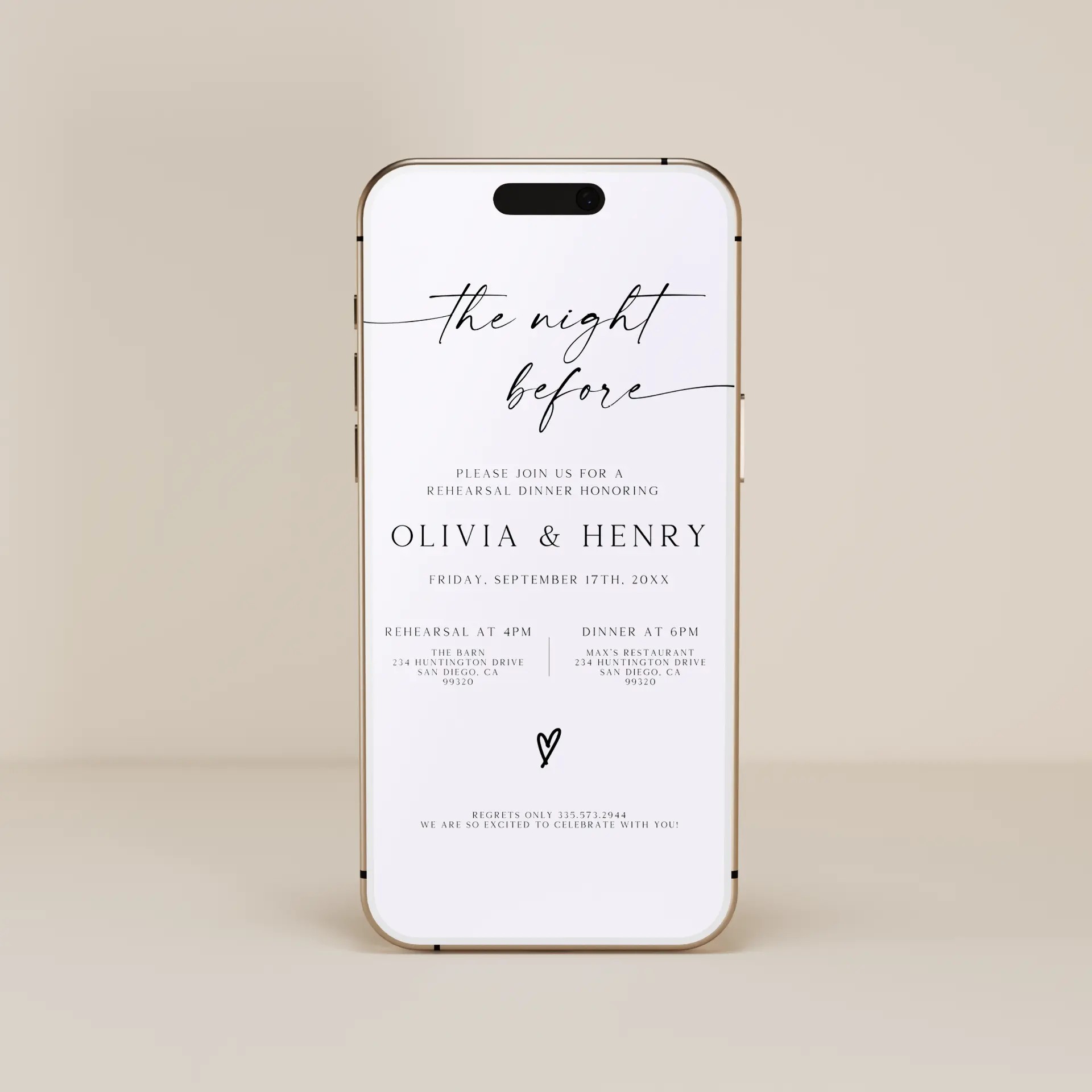 Ping — Rehearsal Dinner E-Invite