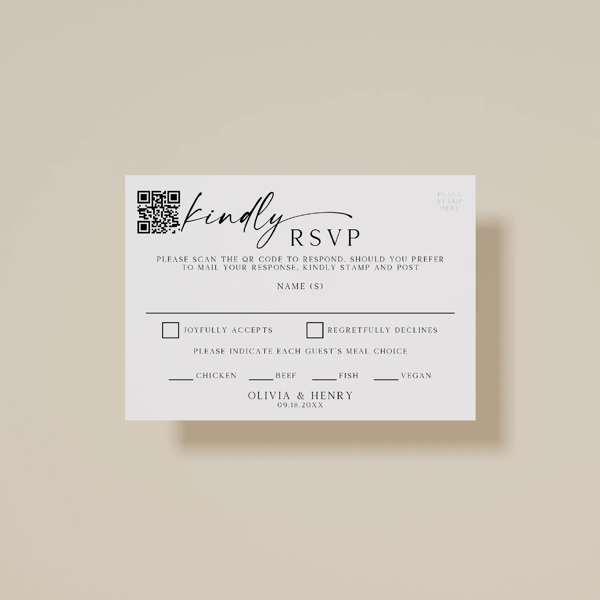 Reply — RSVP Card
