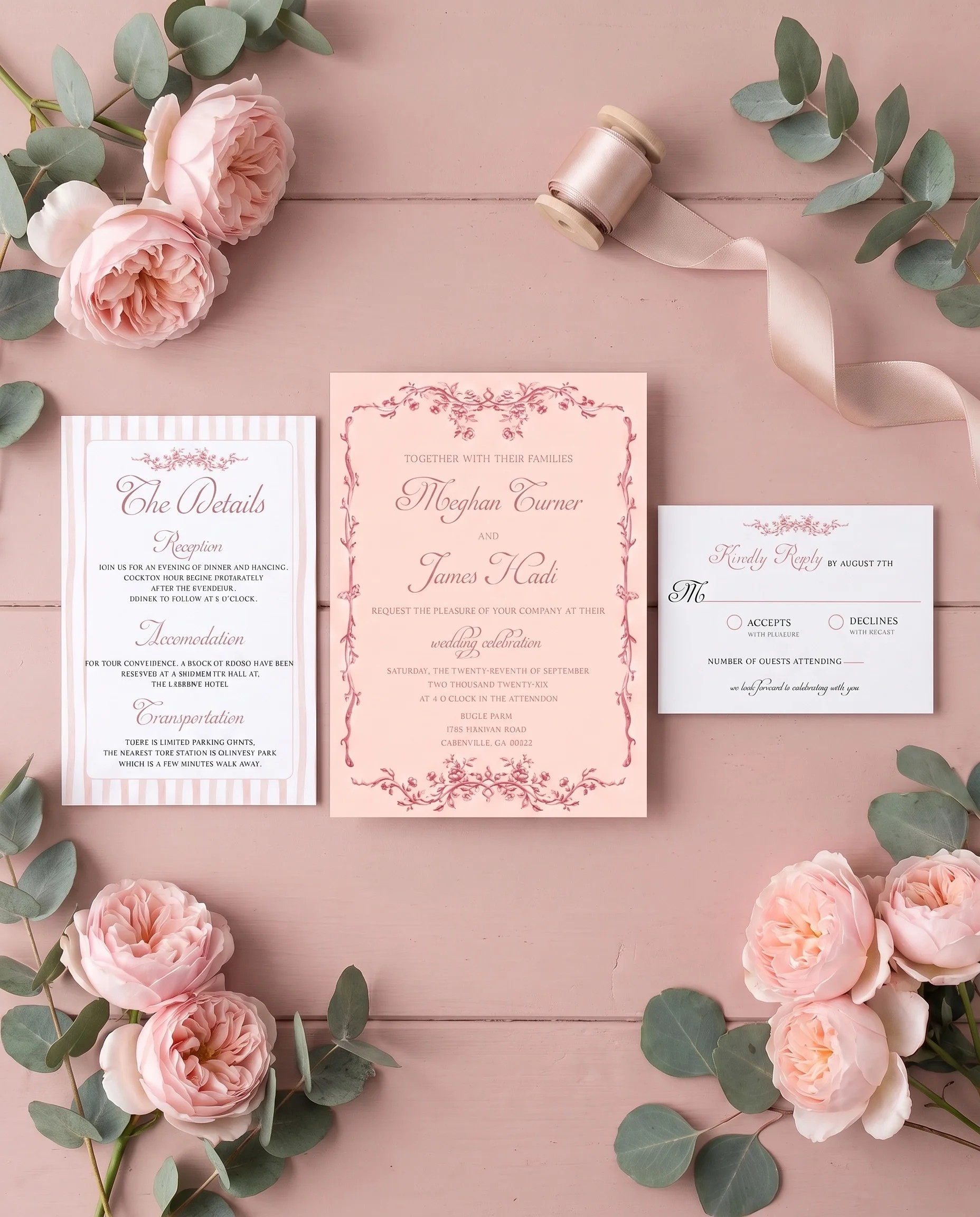 Rosewood Trellis — Invitation Suite