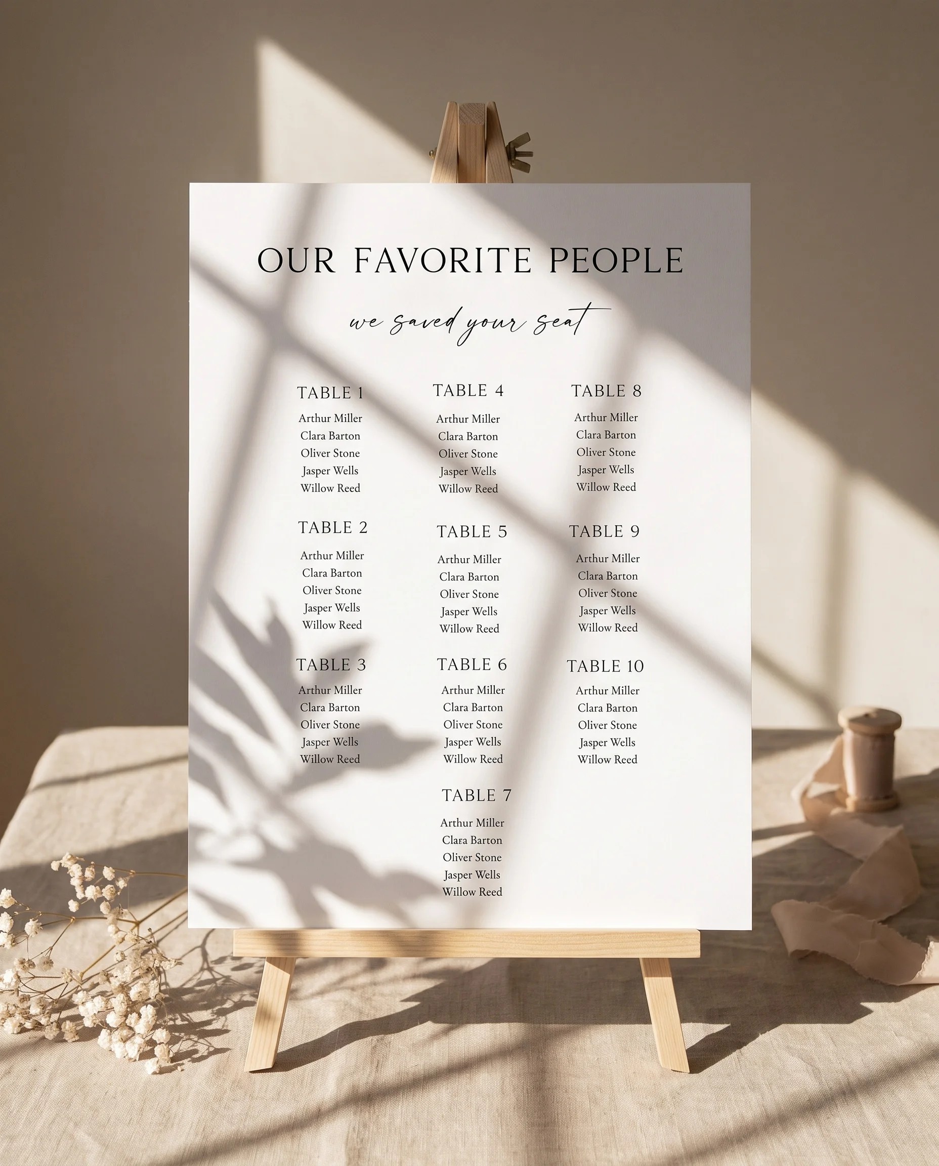 Sunlit — Seating Chart