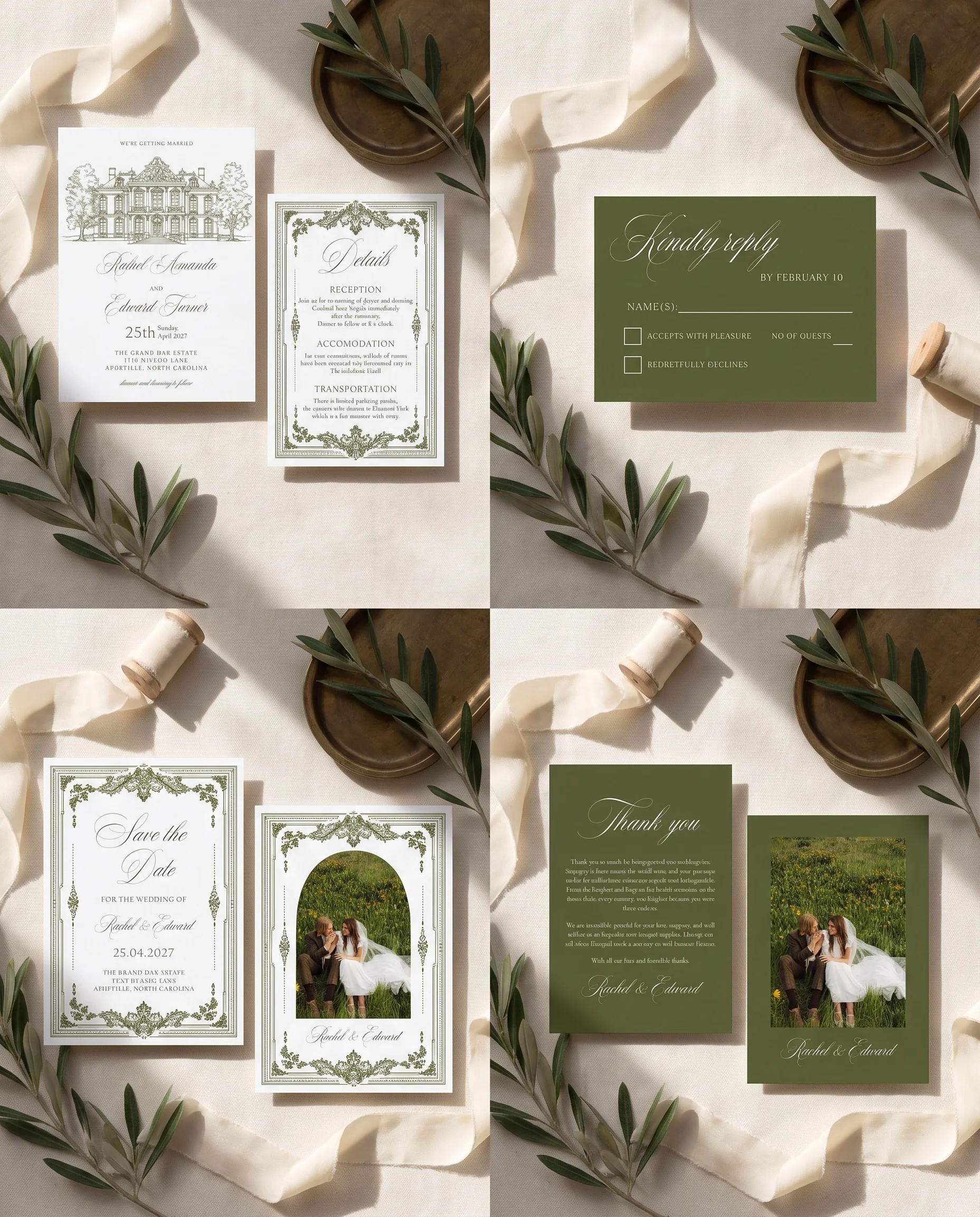 Verdant Filigree — Invitation Set