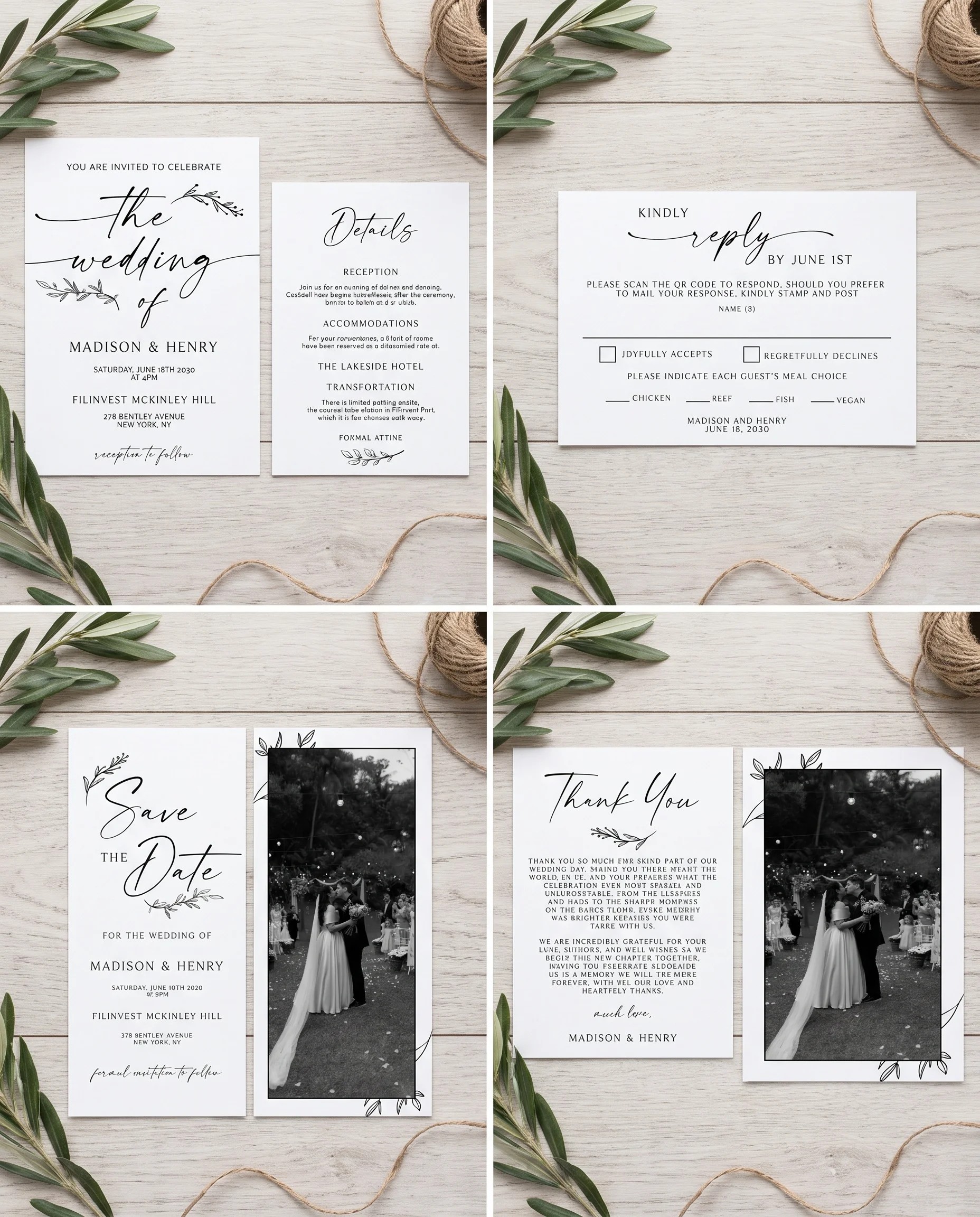 Willow Script — Invitation Set