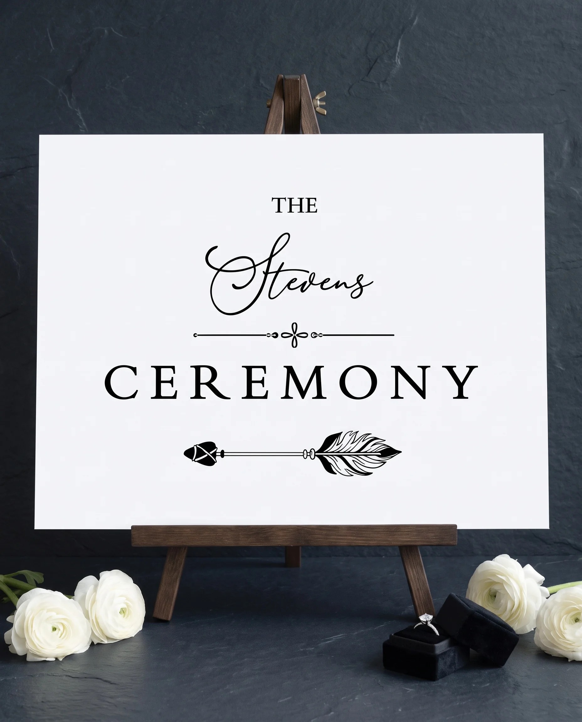 Monochrome Veil — Ceremony Sign