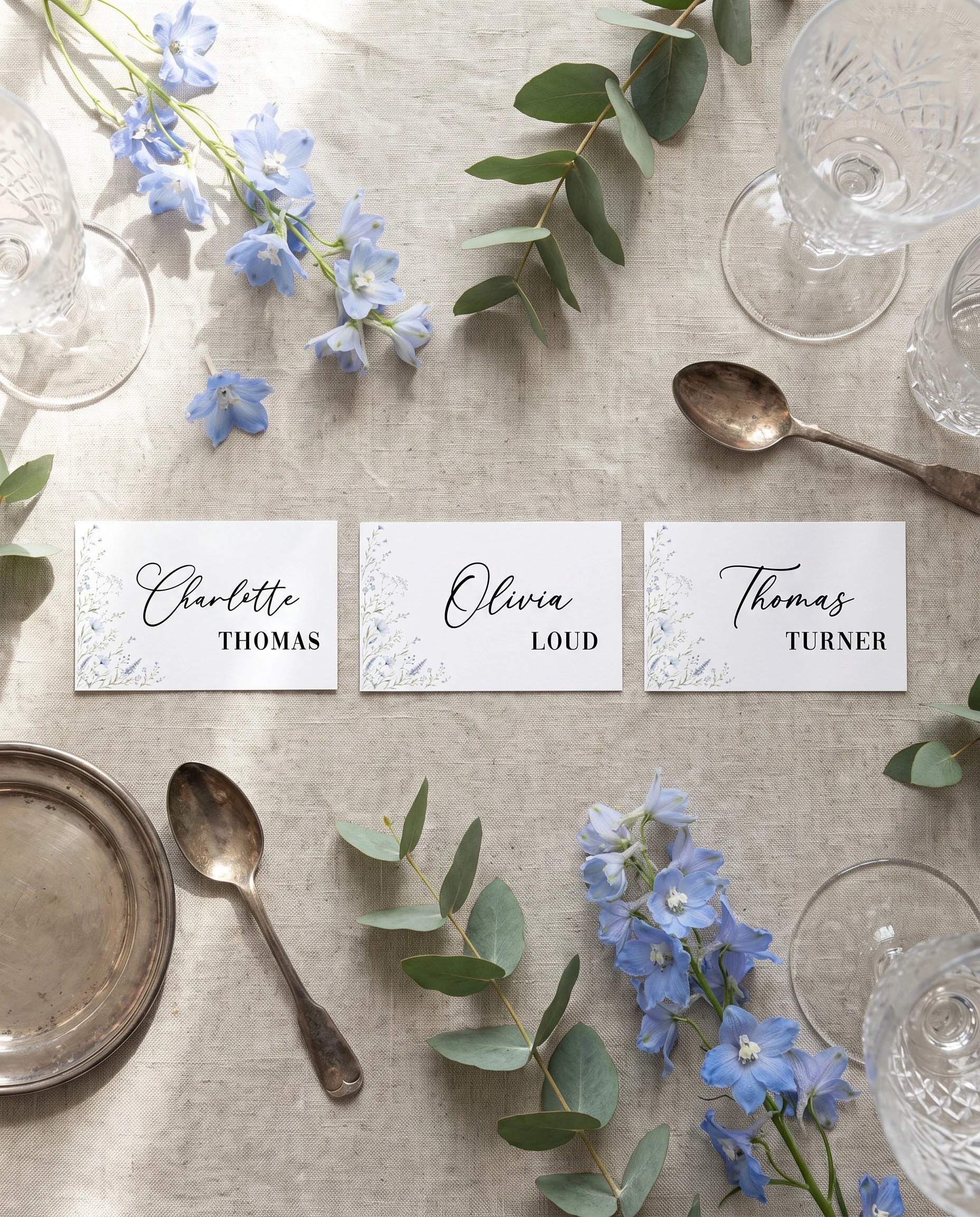 Azure Sprig — Place Card
