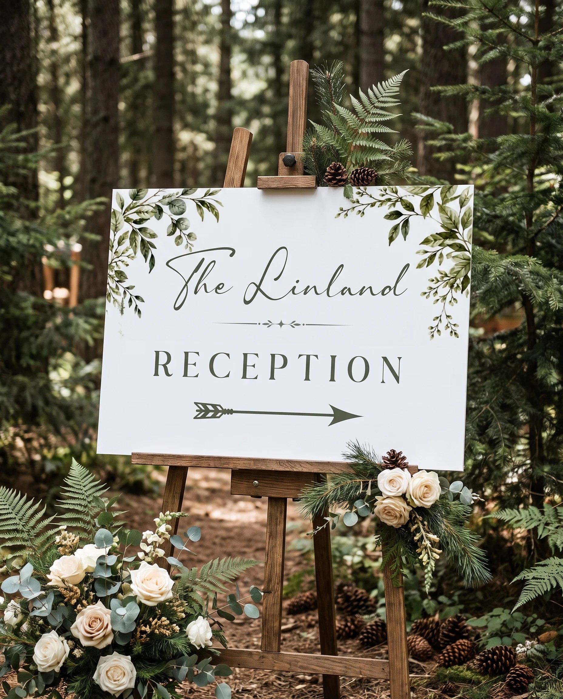 Canopy Grove wedding reception sign — displayed at a reception entrance under soft natural light, wedding signs.