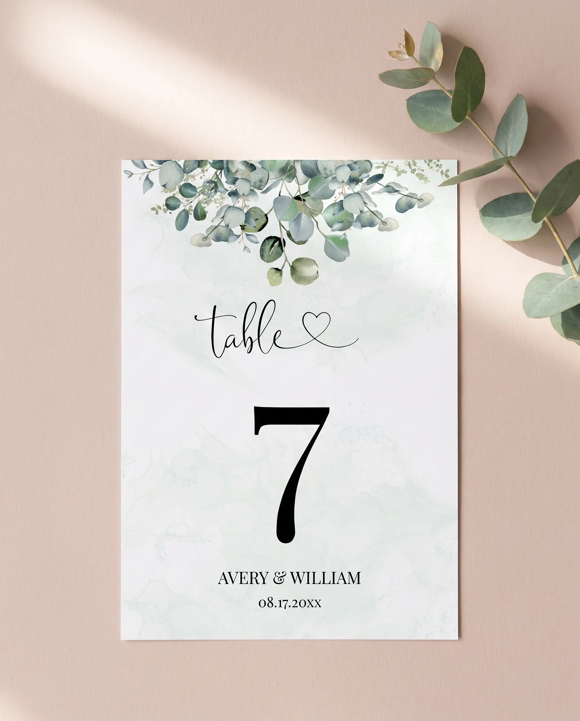 Eucalyptus Gold — Table Number