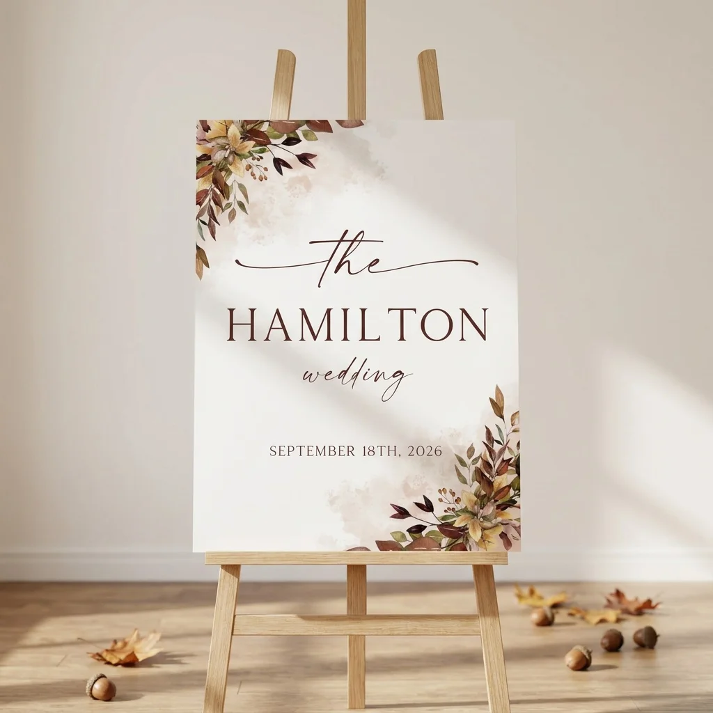 Rustic Fall Invitations Autumn Bough Welcome Sign | Rustic Fall Wedding Printable